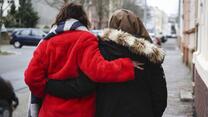 Lena Headey walks with Marwa outside her home in Germany